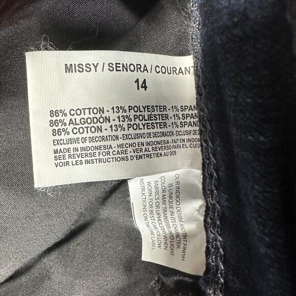 Gloria Vanderbilt  Jeans Womens 14 Ankle Grazer Cotton Stretch Pockets Dark Wash - Picture 6 of 8